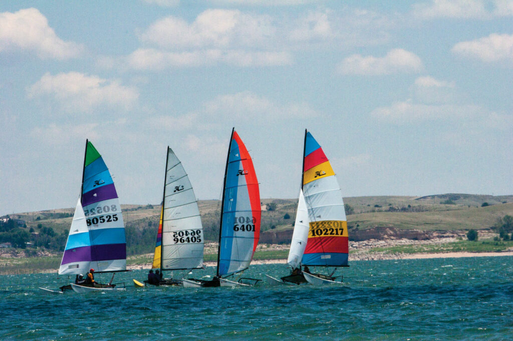 Sailboats on lake