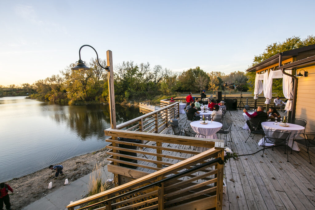 The group lodge at Fremont Lakes State Recreation Area in Dodge County hosts a wedding.