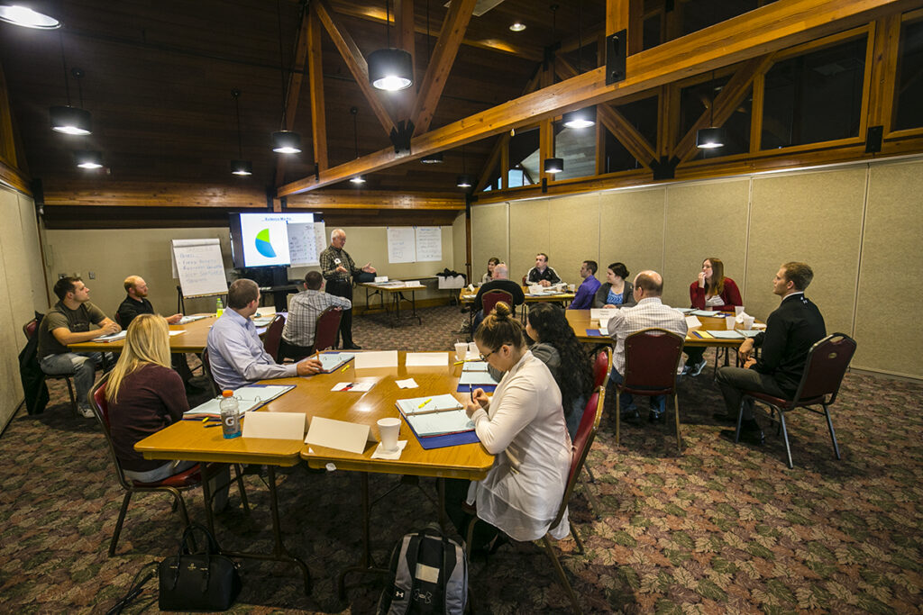 Group function room at the Peter Keiwit Lodge at Eugene. T. Mahoney State Park