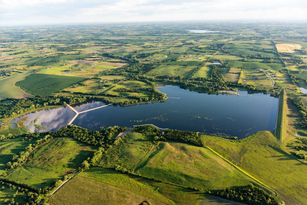 Aerial view of Conestoga Lake SRA