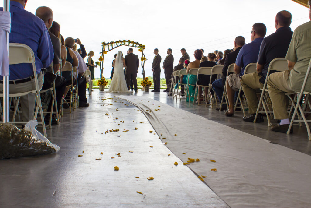 Outdoor wedding set up at Mahoney State Park