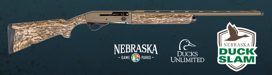 Graphic showing Duck Slam grand prize, a rifle.