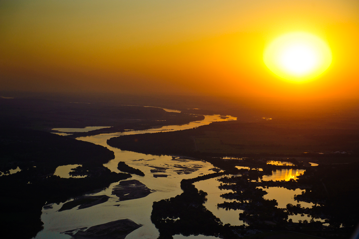 Sunset over a river