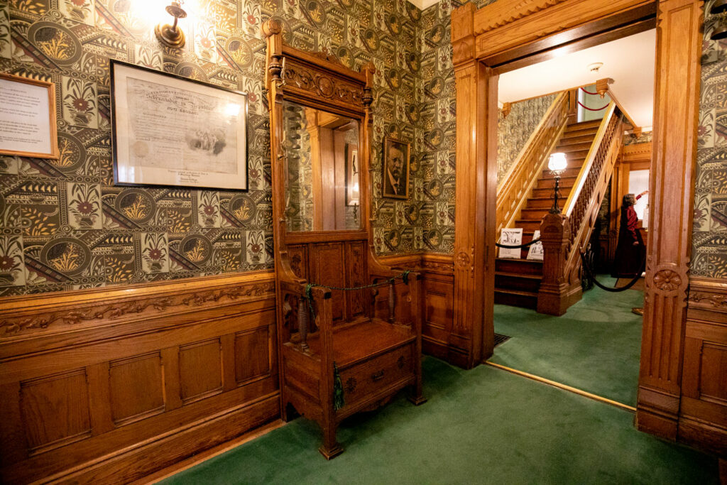 Arbor Lodge State Historical Park interior and exhibits. Nguyen-Wheatley, Oct. 02, 2021. Copyright Nebraskaland Magazine, Nebraska Game and Parks Commission.