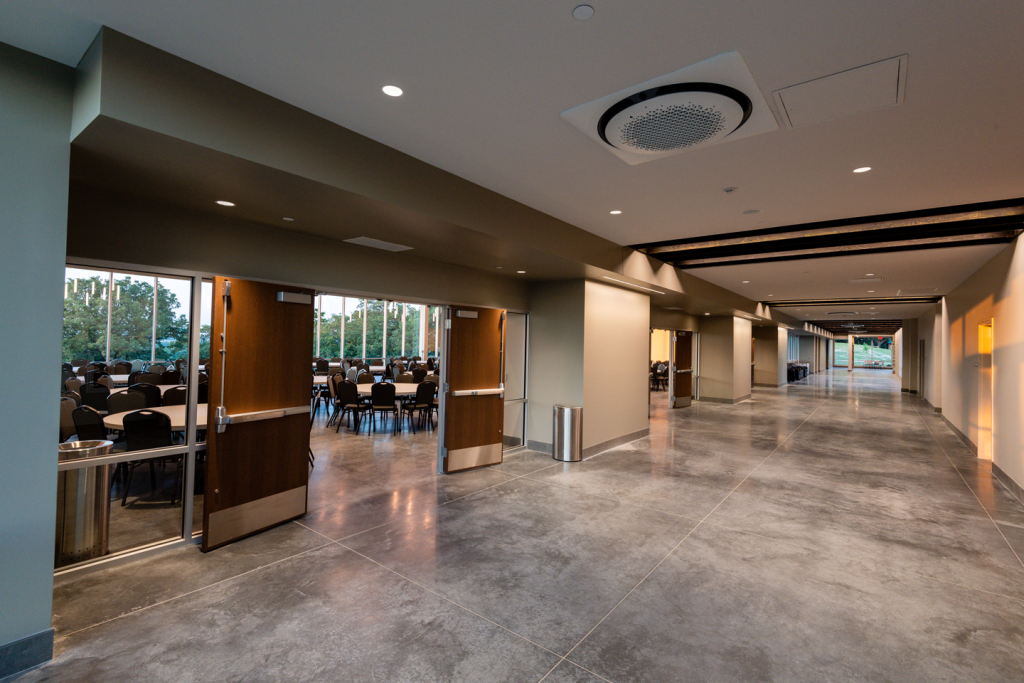 An interior view of the lodge