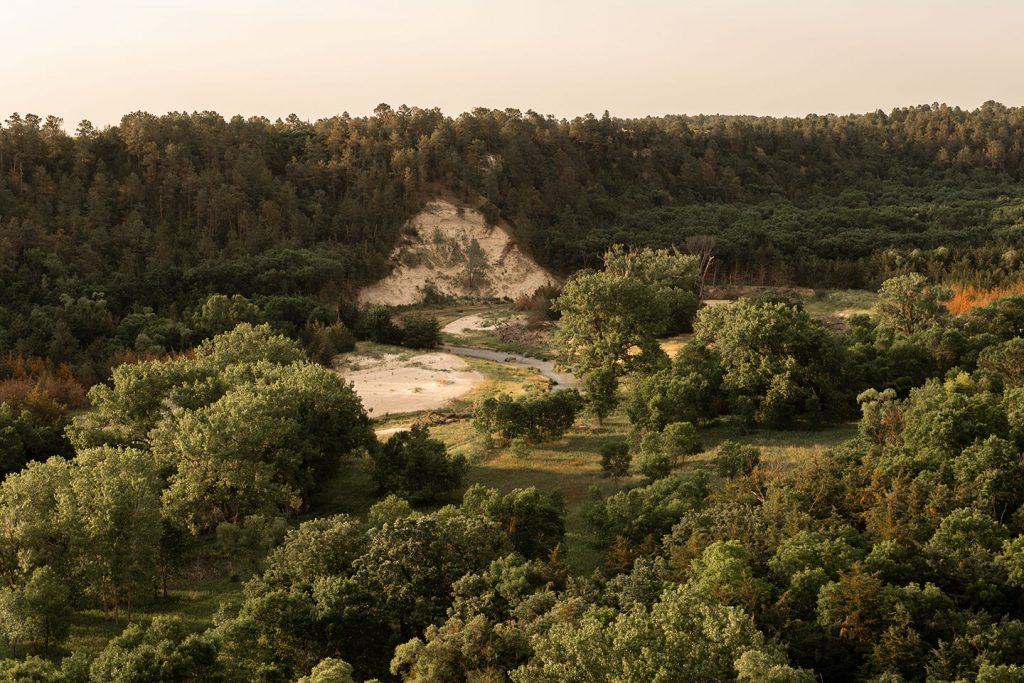 Bone Creek flows through a forested canyon at Keller Park SRA.